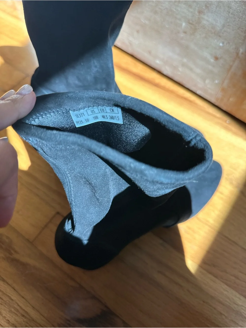 Stuart Weitzman Yuliana Black Suede Flareblock Heel Sock Boot
